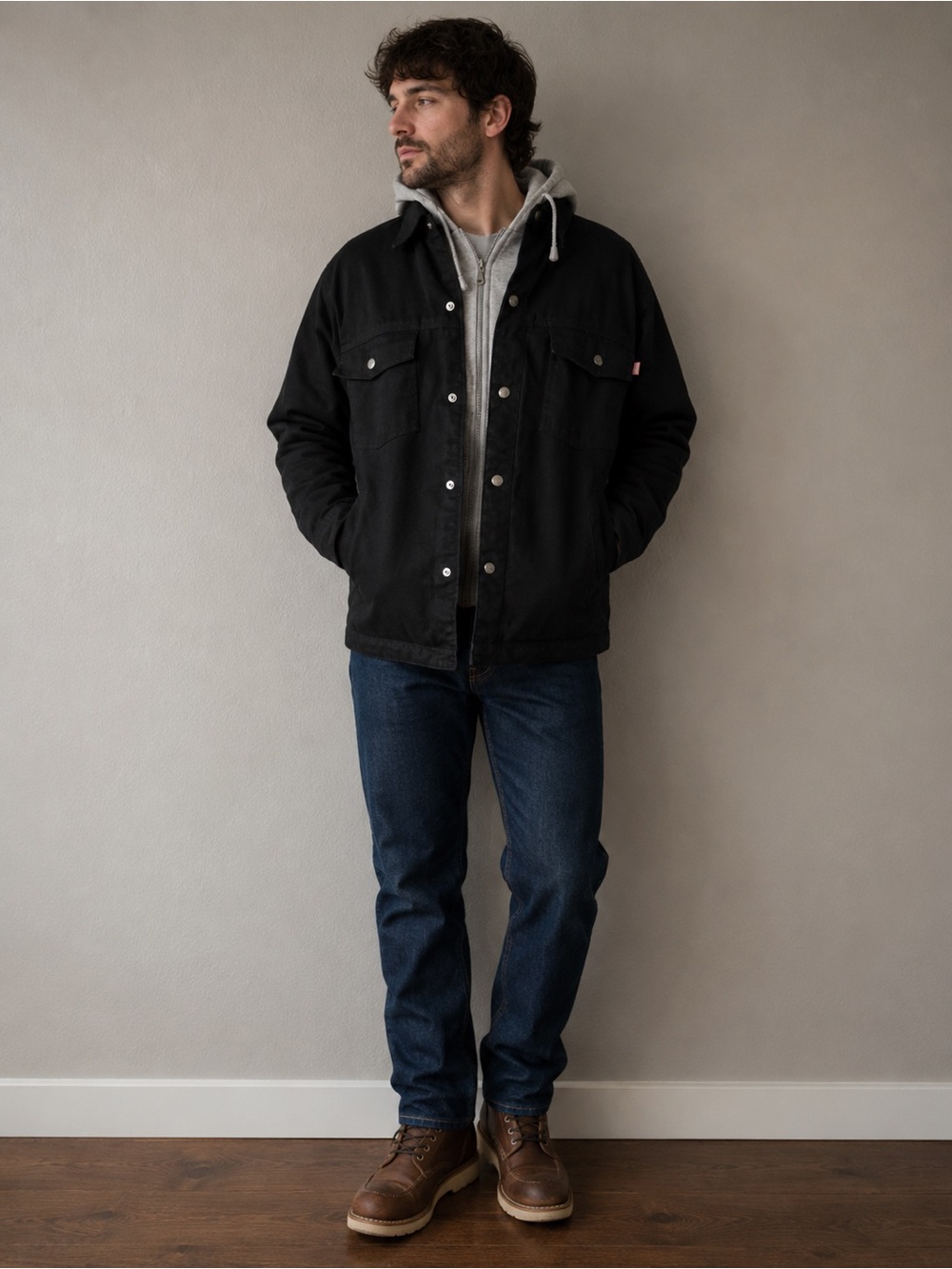 Craftsman Jacket Hoodie Black & Gray